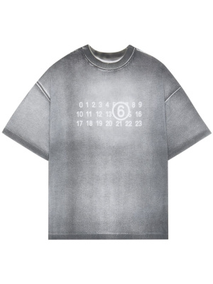 

Numbers-motif two-tone cotton T-shirt, MM6 Maison Margiela Numbers-motif two-tone cotton T-shirt