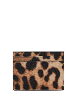 

Leopard-print lambskin card case, Saint Laurent Leopard-print lambskin card case