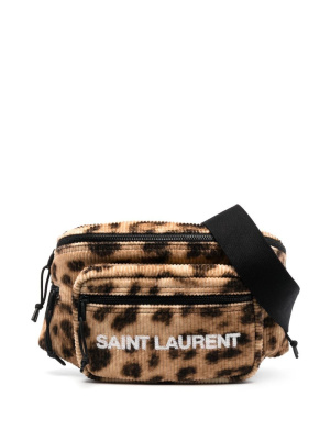 

Leopard-print corduroy belt bag, Saint Laurent Leopard-print corduroy belt bag