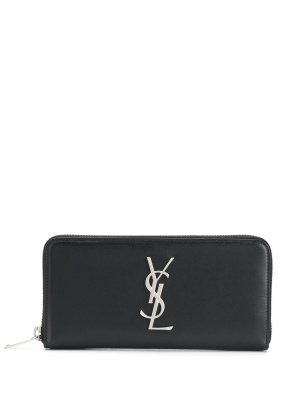 

Monogram zip-up leather wallet, Saint Laurent Monogram zip-up leather wallet