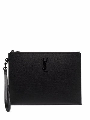

Logo-plaque clutch bag, Saint Laurent Logo-plaque clutch bag