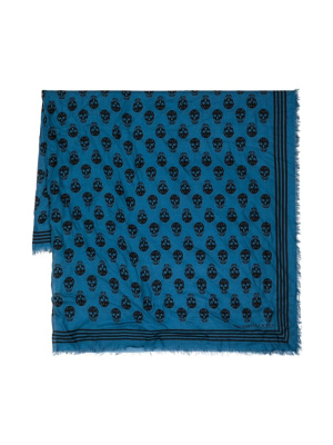 

Skull-print wraparound-style scarf, Alexander McQueen Skull-print wraparound-style scarf