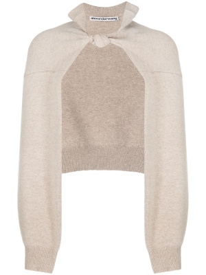 

Knot-detail wool shrug, Alexander Wang Knot-detail wool shrug