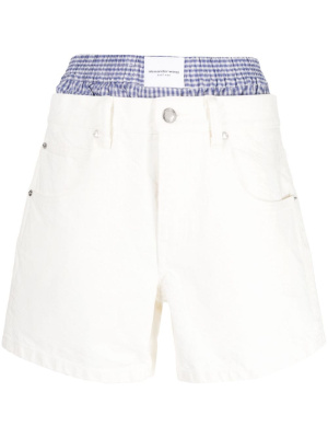 

Layered cotton denim shorts, Alexander Wang Layered cotton denim shorts