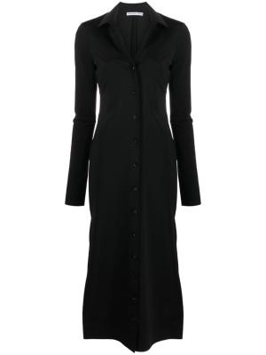 

Embossed-logo midi shirtdress, Alexander Wang Embossed-logo midi shirtdress