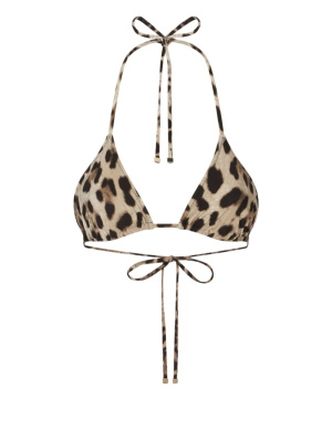 

Leopard-print triangle-cup bikini top, Dolce & Gabbana Leopard-print triangle-cup bikini top