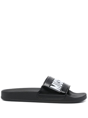 

Embossed-logo flat slides, Moschino Embossed-logo flat slides