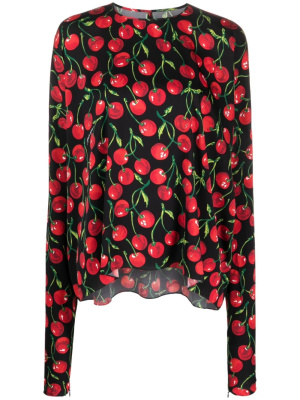 

Cherry-print long-sleeve blouse, Dolce & Gabbana Cherry-print long-sleeve blouse