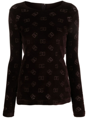 

Logo-debossed round-neck top, Dolce & Gabbana Logo-debossed round-neck top