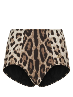 

Leopard-print high-waisted bikini bottom, Dolce & Gabbana Leopard-print high-waisted bikini bottom