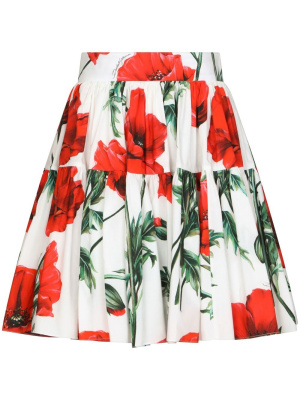 

Poppy-print A-line skirt, Dolce & Gabbana Poppy-print A-line skirt