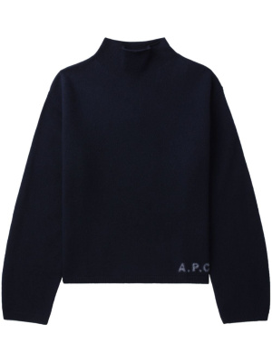 

Logo-print virgin-wool jumper, A.P.C. Logo-print virgin-wool jumper