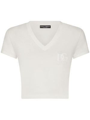 

Logo-embroidered stretch-cotton T-shirt, Dolce & Gabbana Logo-embroidered stretch-cotton T-shirt