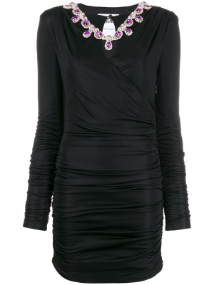 

Crystal-embellished ruched dress, Moschino Crystal-embellished ruched dress