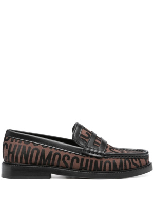 

Logo-jacquard two-tone loafers, Moschino Logo-jacquard two-tone loafers
