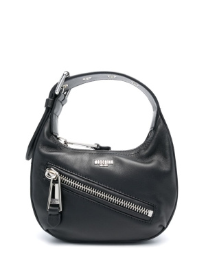 

Logo-lettering leather shoulder bag, Moschino Logo-lettering leather shoulder bag