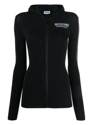 

Mesh-detail front-zip hoodie, Moschino Mesh-detail front-zip hoodie