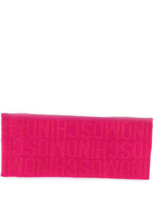 

Jacquard-logo wool-blend headband, Moschino Jacquard-logo wool-blend headband