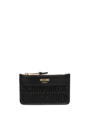 

Monogram-jacquard leather-trim wallet, Moschino Monogram-jacquard leather-trim wallet