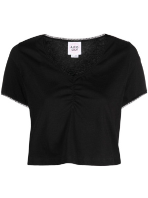 

Picot-trim cotton T-shirt, A.P.C. Picot-trim cotton T-shirt