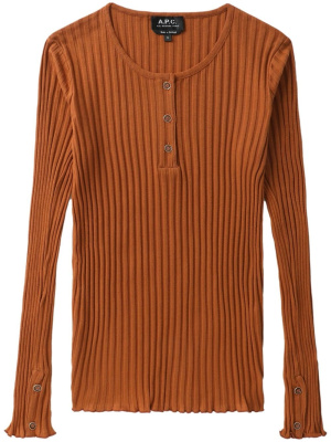 

Ribbed-trim long-sleeve top, A.P.C. Ribbed-trim long-sleeve top