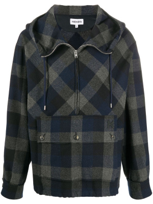 

Checked zip-up hoodie, Kenzo Checked zip-up hoodie