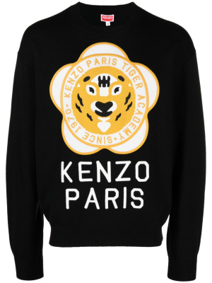 

Logo-patch wool-cotton jumper, Kenzo Logo-patch wool-cotton jumper