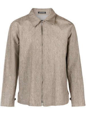 

Long-sleeve linen shirt jacket, Emporio Armani Long-sleeve linen shirt jacket