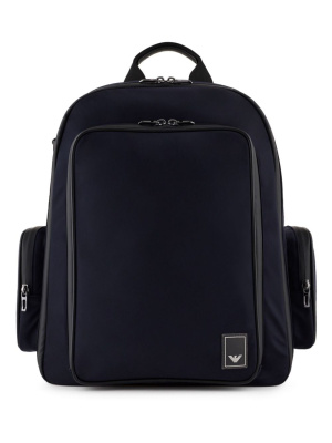 

Logo-patch zipped backpack, Emporio Armani Logo-patch zipped backpack