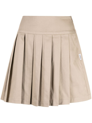 

Pleated cotton-blend skirt, CHOCOOLATE Pleated cotton-blend skirt