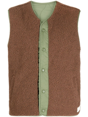 

Logo-embroidered panelled gilet, CHOCOOLATE Logo-embroidered panelled gilet