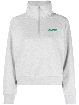 

Logo-embroidered half-zip sweatshirt, CHOCOOLATE Logo-embroidered half-zip sweatshirt