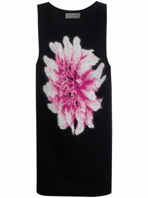 

Floral sleeveless knit tank, Yohji Yamamoto Floral sleeveless knit tank