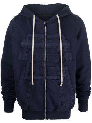 

Logo-appliqué zip-up hoodie, Rick Owens DRKSHDW Logo-appliqué zip-up hoodie