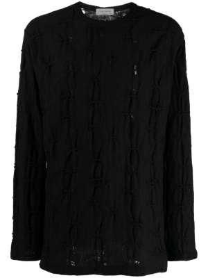 

Perforated-detailing cotton jumper, Yohji Yamamoto Perforated-detailing cotton jumper