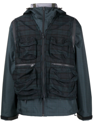 

Check-pattern zip-fastening jacket, Undercover Check-pattern zip-fastening jacket