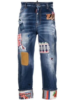 

Patchwork-design cropped jeans, Dsquared2 Patchwork-design cropped jeans