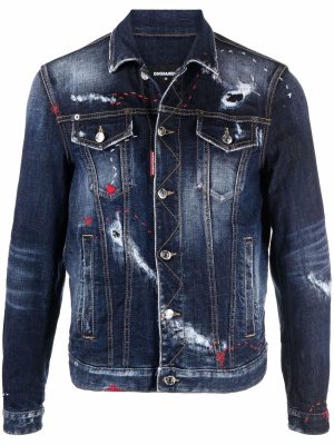 

Paint-splatter denim jacket, Dsquared2 Paint-splatter denim jacket