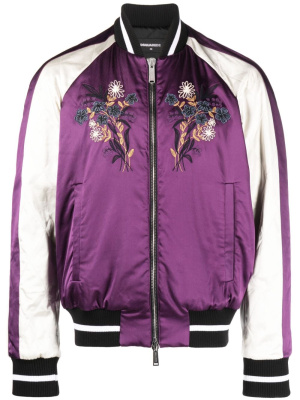 

Floral-embroidered bomber jacket, Dsquared2 Floral-embroidered bomber jacket