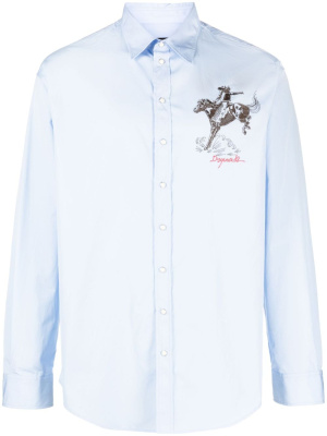 

Logo-embroidered cotton shirt, Dsquared2 Logo-embroidered cotton shirt