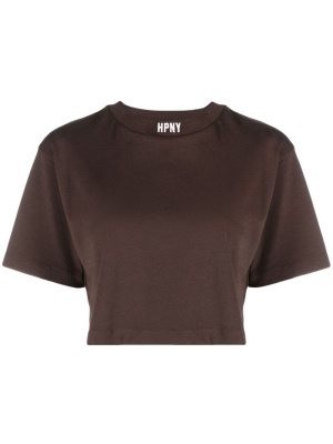 

Cropped logo-embroidered T-shirt, Heron Preston Cropped logo-embroidered T-shirt