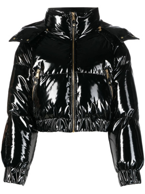 

Glossy-finish hooded puffer jacket, Versace Jeans Couture Glossy-finish hooded puffer jacket