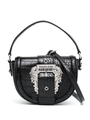 

Small crocodile-embossed logo shoulder bag, Versace Jeans Couture Small crocodile-embossed logo shoulder bag