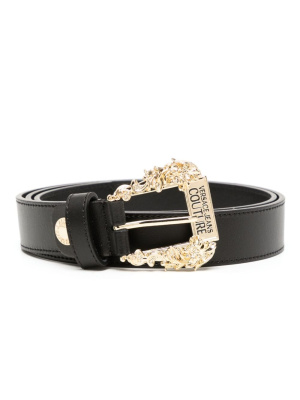 

Logo-engraved buckle leather belt, Versace Jeans Couture Logo-engraved buckle leather belt