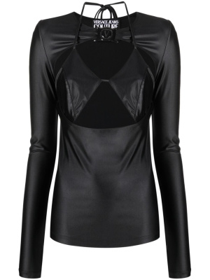 

Logo-plaque cut-out top, Versace Jeans Couture Logo-plaque cut-out top