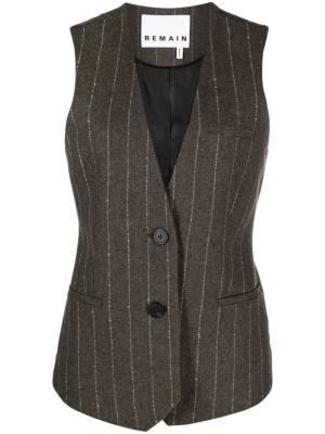

Pinstripe-pattern wool-blend waistcoat, REMAIN Pinstripe-pattern wool-blend waistcoat