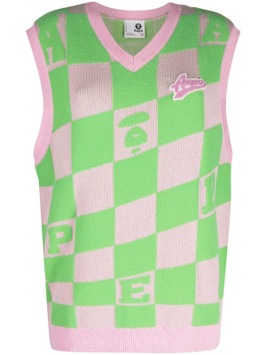 

Checkerboard knitted vest, AAPE BY *A BATHING APE® Checkerboard knitted vest