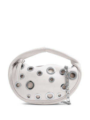 

Eyelet-embellished leather mini bag, BY FAR Eyelet-embellished leather mini bag