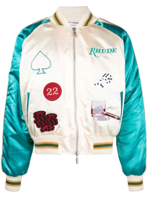 

Patch-embroidered bomber jacket, Rhude Patch-embroidered bomber jacket