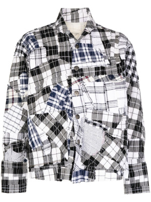 

Patchwork checked shirt, Greg Lauren Patchwork checked shirt